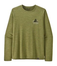 T-Shirt Patagonia L/S Cap Cool Daily Graphic Shirt - Lands Chouinard Crest: Buckhorn Green X/Dye