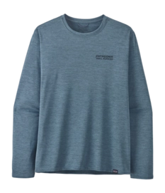 T-Shirt Patagonia L/S Cap Cool Daily Graphic Shirt - Lands Herren Tree Trotter: Utility Blue X/Dye