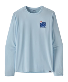 T-Shirt Patagonia Homme L/S Cap Cool Daily Graphic Shirt - Waters Sunrise Rollers: Chilled Blue