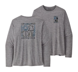 T Shirt Patagonia Homme L/S Cap Cool Daily Graphic Shirt '73 Skyline: Feather Grey
