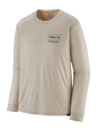 T Shirt Patagonia Homme L/S Cap Cool Merino Graphic Shirt '73 Skyline: Pumice