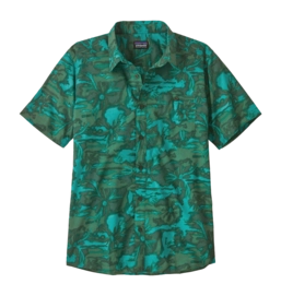 Shirt Patagonia Men's Go To Shirt Cliffs and Waves Conifer Green