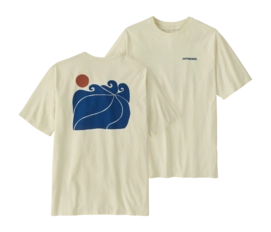 T Shirt Patagonia Homme Sunrise Rollers Responsibili Tee Birch White