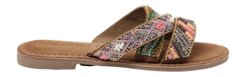 Slipper Lazamani 75.437 Damen Tan Multi
