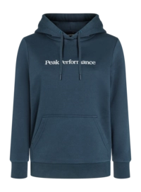 Hoodie Peak Performance Women Big Logo Hood Blue Shadow