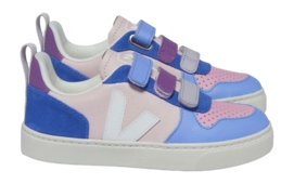 Veja Kids Small V-10 Chromefree Leather Multico Petale White