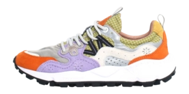 Sneaker Flower Mountain Yamano 3 Suede Nylon Ripstop Unisex Lilac Orange Grey