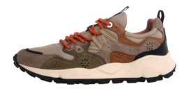Sneaker Flower Mountain Yamano 3 Suede Knitted Mesh Herren Sand Military