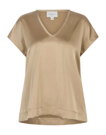 Haut Dante6 Femme D6Luiza Satin Col V Dry Sand