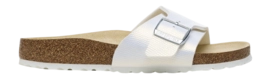 Flip Flops Birkenstock Women's Catalina BS Birko-Flor Embossed BF Shiny Lizard White Narrow