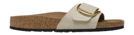 Slipper Birkenstock Women Madrid Big Buckle Rivet Logo Textile Canvas Eggshell Narrow