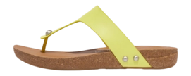 FitFlop Women iQushion Leather Toe-Post Sandals Sunny Lime