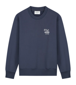 Pull Olaf Hussein Homme Flower Poster Navy
