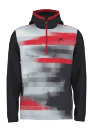 Tennisvest HEAD Men Topspin Hoodie Black Print vision