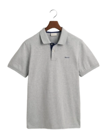 Polo GANT Men Contrast Pique Polo Grey Melange