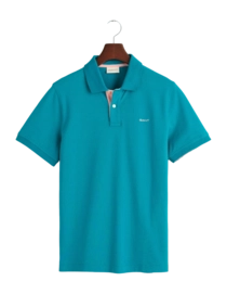 Polo GANT Men Contrast Pique Polo Ocean Turquoise