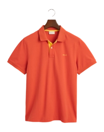 Polo Shirt GANT Men Contrast Pique Polo Shirt Burnt Orange