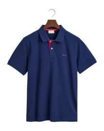 Polo GANT Men Contrast Pique Polo Persian Blue