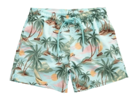 Swimming Trunks GANT Men Swim Shorts Hawaii Print Turquoise Mist