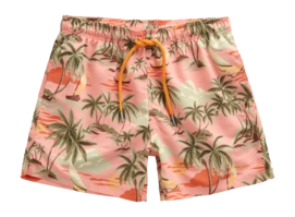 Swimming Trunks GANT Men Swim Shorts Hawaii Print Peachy Pink