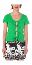 T-Shirt Obey Sophie Front Tie SS Damen Classic Green