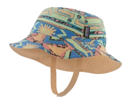 Chapeau de Pêche Patagonia Bébé Sun Bucket Hat High Hopes Geo Salamander Green