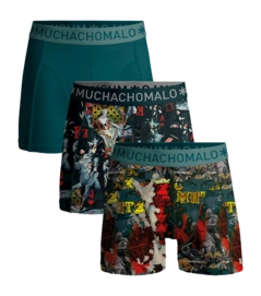 Boxershort Muchachomalo Men Chessplay Print Print Green ( 3-Pack )