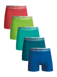 Boxershort Muchachomalo Men Light Cotton Solid Blue Green Green Green Red ( 5-Pack )