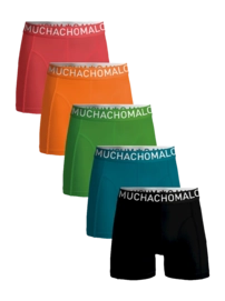 Boxershort Muchachomalo Men Light Cotton Solid Black Blue Green Orange Red ( 5-Pack )