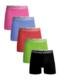 Boxershort Muchachomalo Men Light Cotton Solid Black Green Red Purple Pink ( 5-Pack )