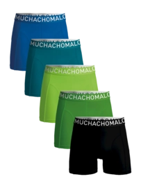Boxershorts Muchachomalo Light Cotton Solid Herren Black Green Green Green Blue ( 5-Pack )