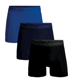 Boxershort Muchachomalo Men Microfiber Black Blue Blue ( 3-Pack )