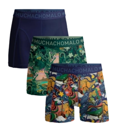 Boxer Muchachomalo Garçon Rio Print Print Blue (Lot de 3)