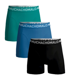 Boxer Muchachomalo Garçon Solid Black Blue Green (Lot de 3)