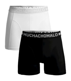 Boxer Muchachomalo Garçon Solid Black White (Lot de 2)
