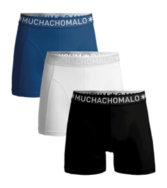 Boxer Muchachomalo Garçon Solid Black White Blue (Lot de 3)