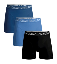 Boxershorts Muchachomalo Solid Herren Black Blue Blue (3er-Pack)