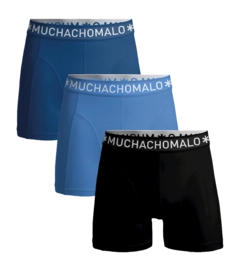 Boxershort Muchachomalo Boys Solid Black Blue Blue ( 3-Pack )