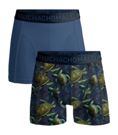 Boxershort Muchachomalo Men Solid Print Blue ( 2-Pack )