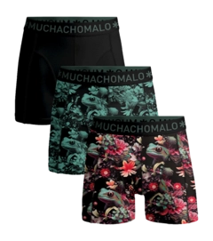 Boxer Muchachomalo Garçon Solid Print Print Black (Lot de 3)