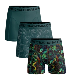 Boxer Muchachomalo Homme Solid Print Print Green (Lot de 3)