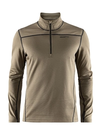 Longsleeve Craft Pin Halfzip Dark Olive Black Herren