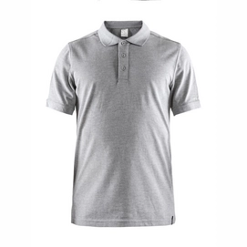 Polo Shirt Craft Men Casual Pique Grey Melange