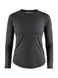 Longsleeve Craft Women Urban Run Wool Tee Black Melange