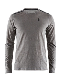 Longsleeve Craft Urban Run Wool Tee Dark Grey Melange Herren