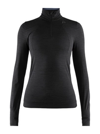 Longsleeve Craft Fuseknit Comfort Zip Black Damen