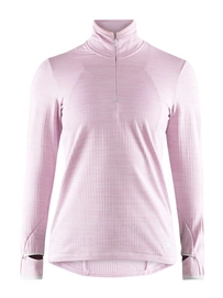 Longsleeve Craft Grid Halfzip Misty Melange Damen