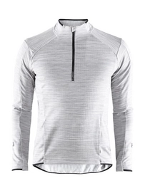 Longsleeve Craft Grid Halfzip Grey Melange Herren