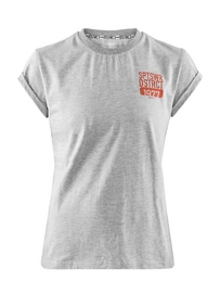 T-Shirt Craft District Clean Tee Grey Melange Damen