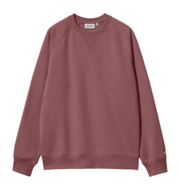 PuGold Carhartt WIP Unisexe Chase Sweat Dusty Fuchsia / Or